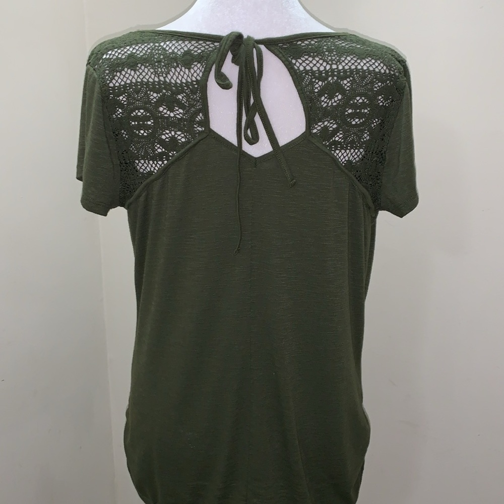 Lace Back Green Top - Picture 1 of 3